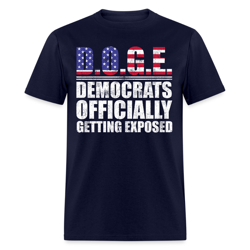 D.O.G.E Democrats Officially Getting Exposed T Shirt - navy