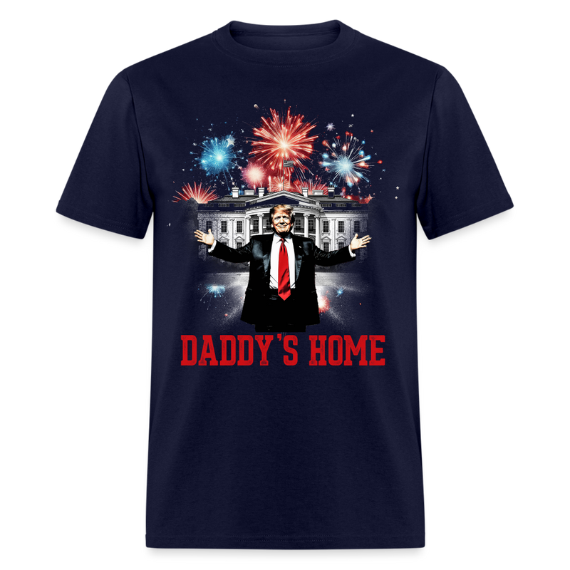 Daddy's Home White House Trump Firework T Shirt - navy