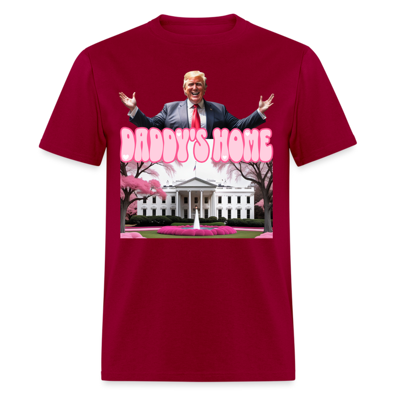 Daddy's Home T Shirt - dark red