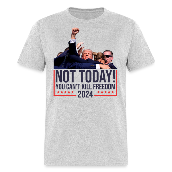 Not Today You Can't Kill Freedom T Shirt - heather gray