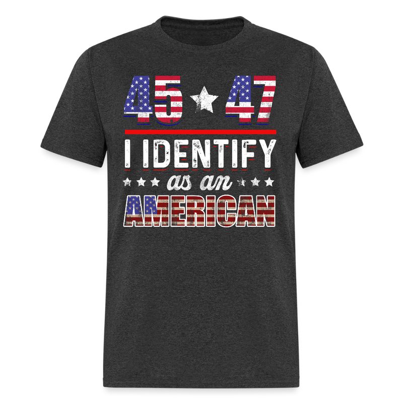 I Identify As An American T Shirt - heather black