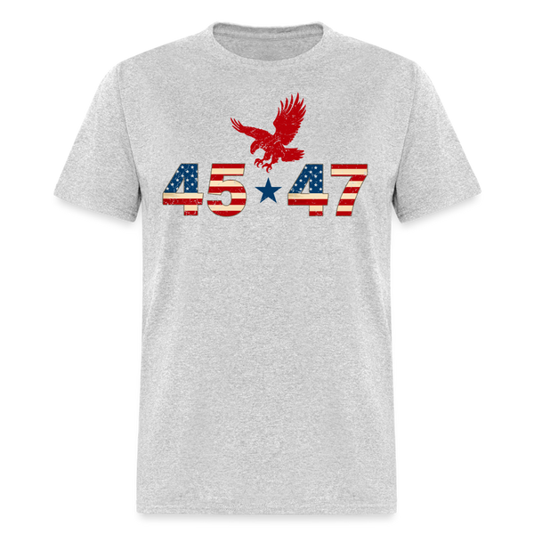 45 47 Trump Patriotic Eagle T Shirt - heather gray