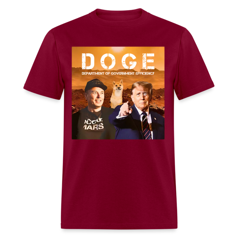 Elon Musk And Trump D.O.G.E T Shirt - burgundy