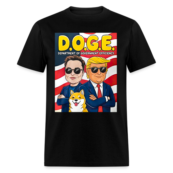 Elon Musk And Trump DOGE Department Of Government Efficiency T Shirt - black