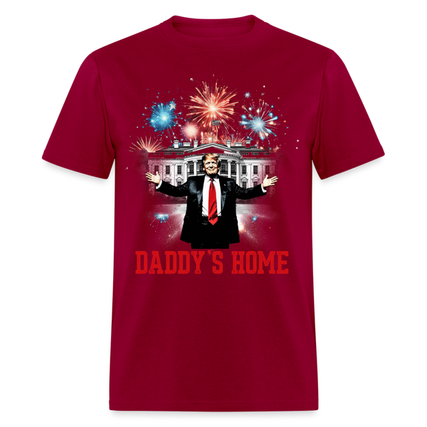 Daddy's Home White House Trump Firework T Shirt - dark red