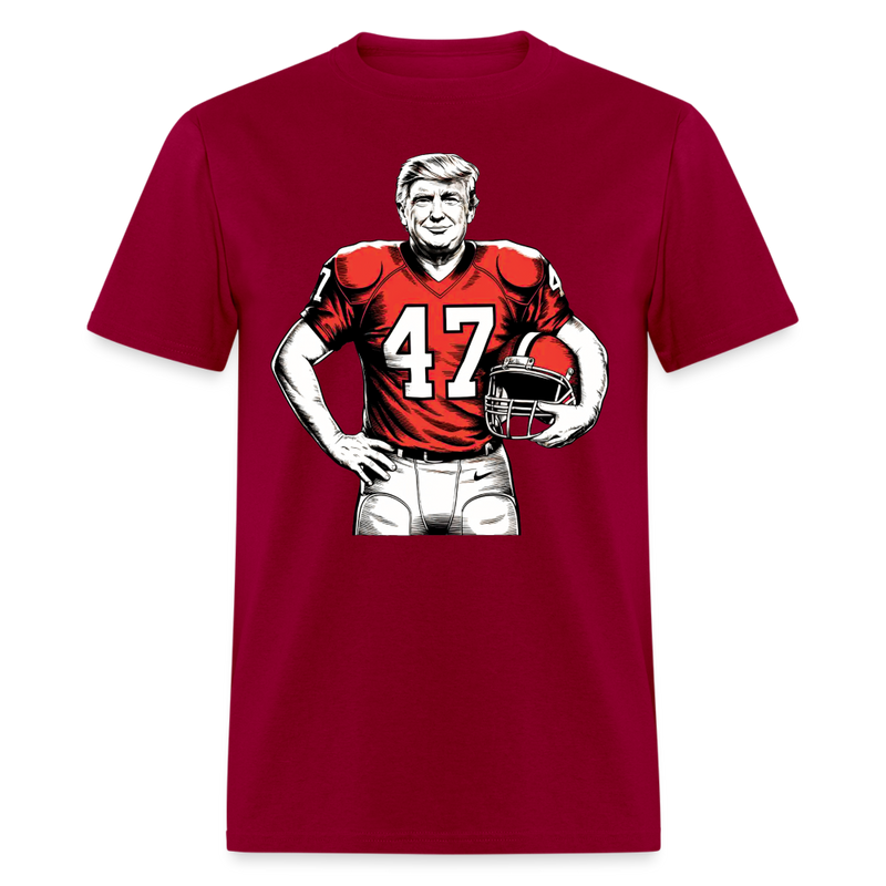 Donald Trump 2024 President 47th Football T Shirt - dark red