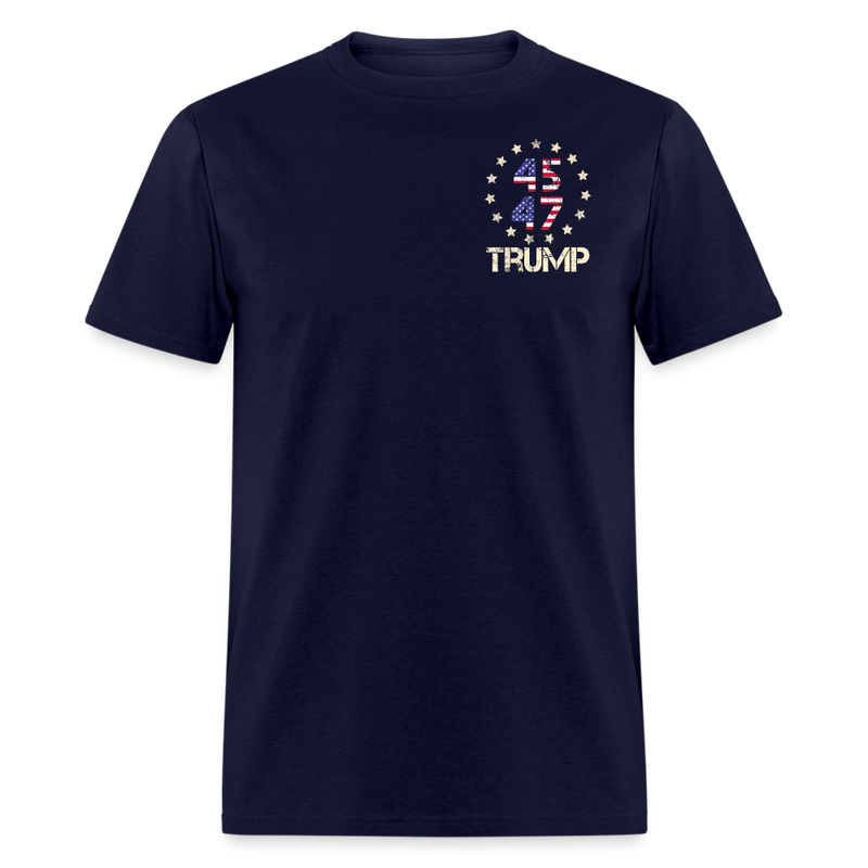 45 47 Trump 2024 Take American Back US Flag T Shirt - navy