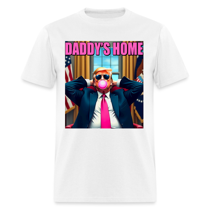 Trump Daddy's Home Pink Bubble Gum T Shirt - white