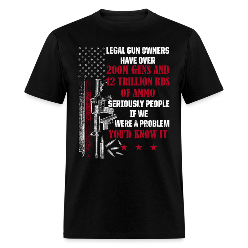 Legal Gun Owners Have Over 200m Guns And 12 Trillion RDS T Shirt - black