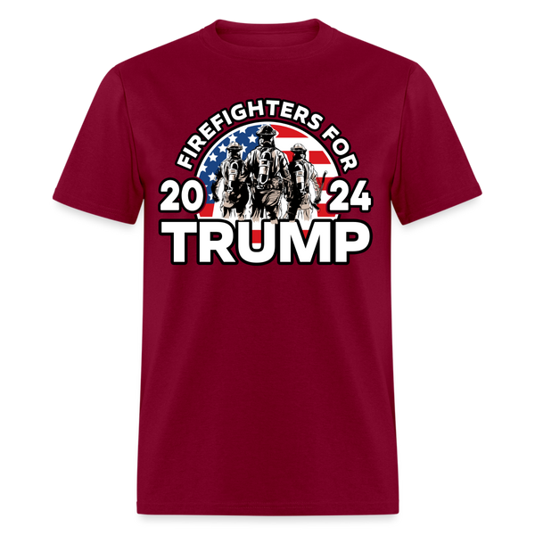 Firefighters For Trump 2024 T Shirt - burgundy