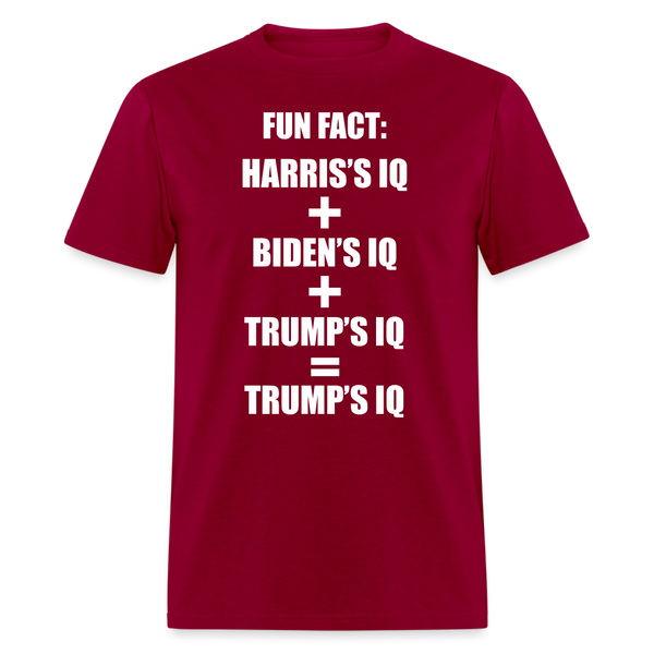 Fun Fact Trump's IQ T Shirt - dark red