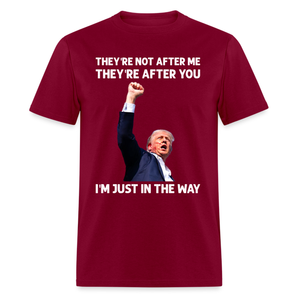 I'm Just In The Way T Shirt - burgundy