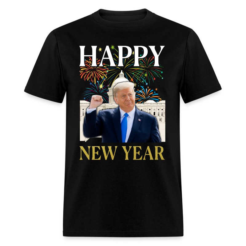 Happy New Year 2025 Trump T Shirt - 2 - black