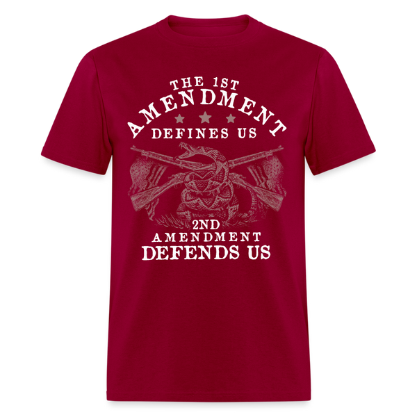 The 1st Amendment Defines US T Shirt - dark red