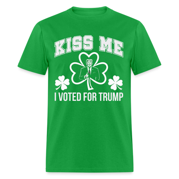 Kiss Me I Voted For Trump T Shirt - bright green