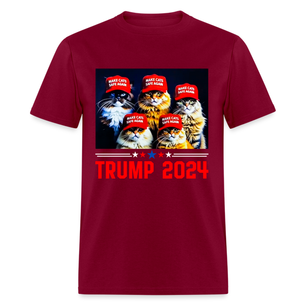 Fur the Future: Cats United for Trump 2024 T Shirt - burgundy