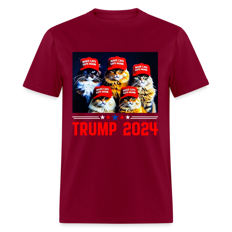 Fur the Future: Cats United for Trump 2024 T Shirt - burgundy