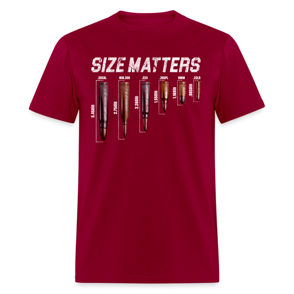 Grunt Style Size Matters T Shirt - dark red