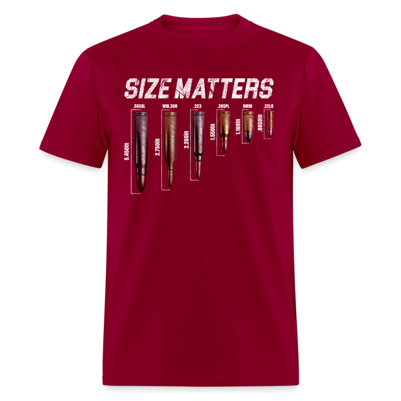 Grunt Style Size Matters T Shirt - dark red