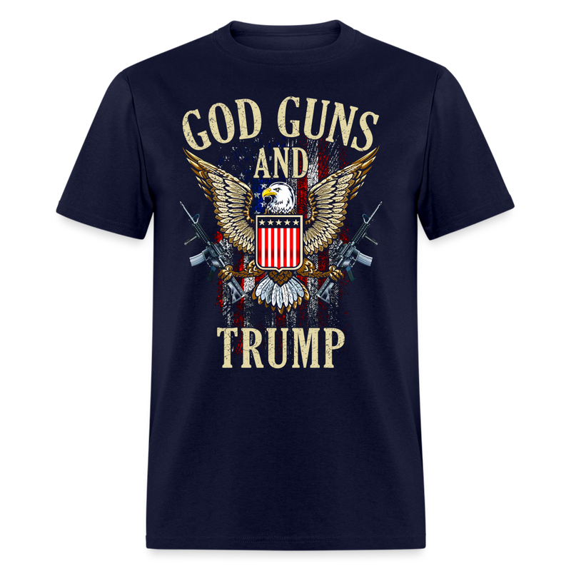 God Guns And Trump T Shirt - navy