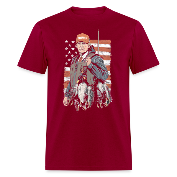 Duck Hunting Trump T Shirt - dark red