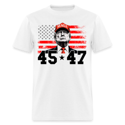 45 47 MAGA Trump Patriotic T Shirt - white