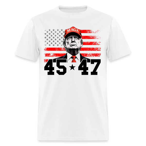 45 47 MAGA Trump Patriotic T Shirt - white