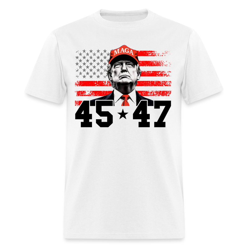 45 47 MAGA Trump Patriotic T Shirt - white