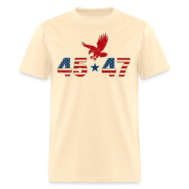 45 47 Trump Patriotic Eagle T Shirt - natural