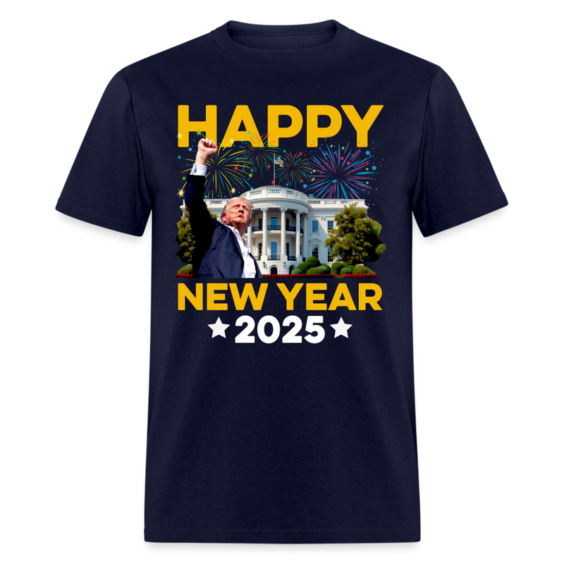 Happy New Year 2025 New Year New America T Shirt - navy