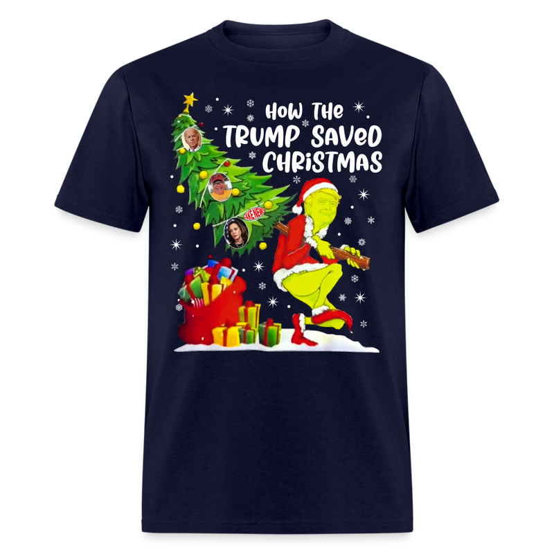 How The Trump Saved Christmas T Shirt - navy