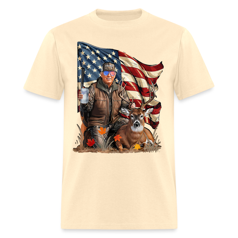 Retro Trump Hunting Deer T Shirt - natural