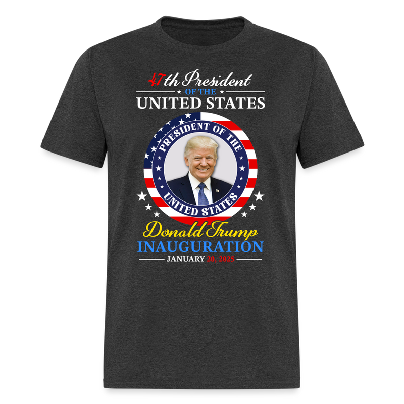 President Donald Trump Inauguration Day 2025 T Shirt - 2 - heather black