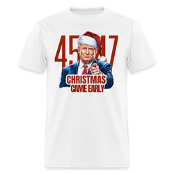 Trump 45/47 Christmas Came Early T Shirt - white