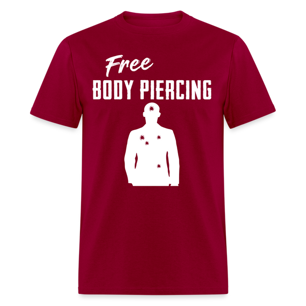 Free Body Piercing T Shirt - dark red