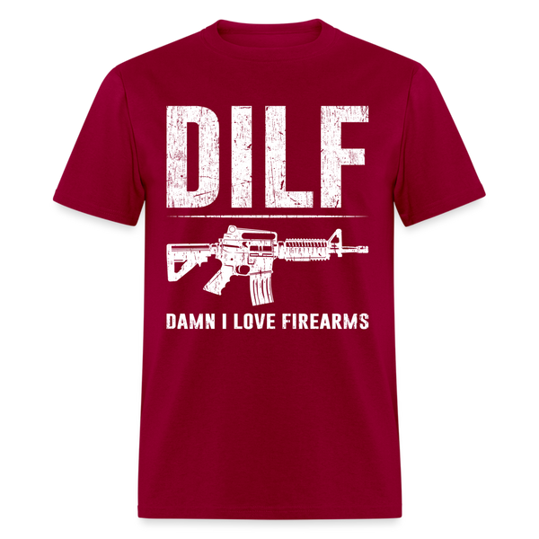 Damn I Love Firearms T Shirt - dark red