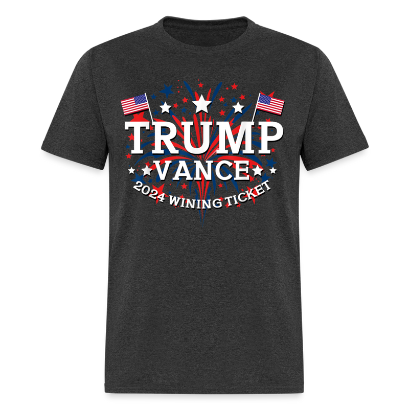 Trump Vance 2024 Winning Ticket 2 T Shirt - heather black