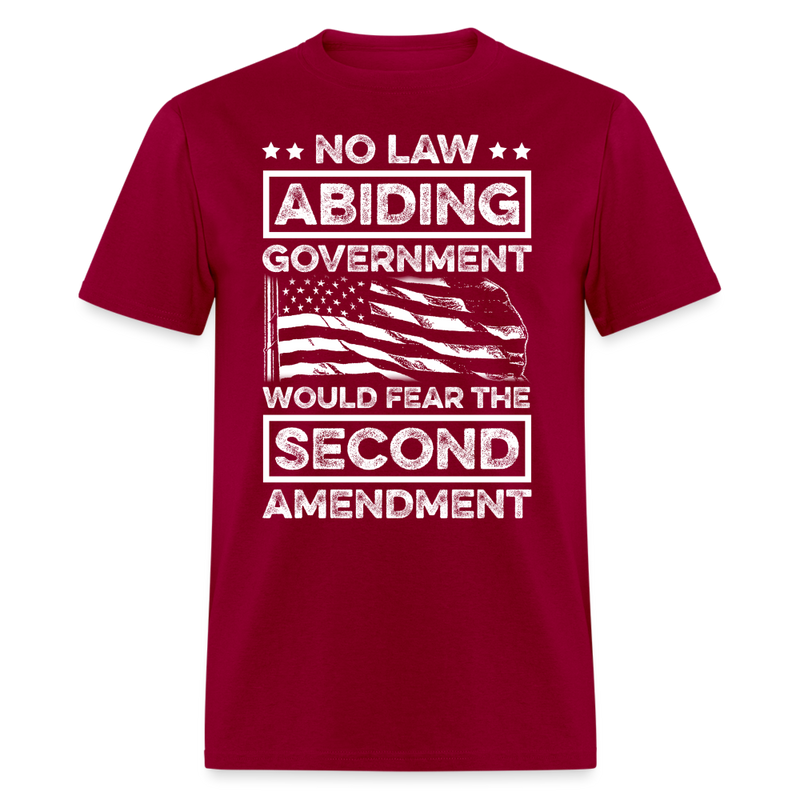 No Law Abiding Government T Shirt - dark red