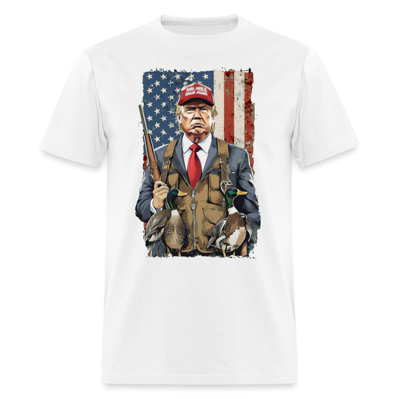 Hunting Duck Trump T Shirt - white