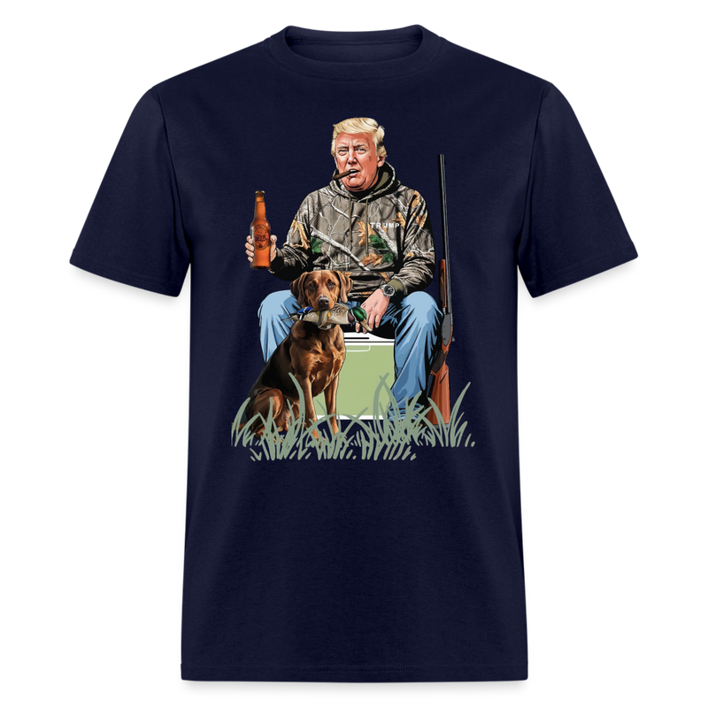 Duck Hunting Trump T Shirt - 2 - navy