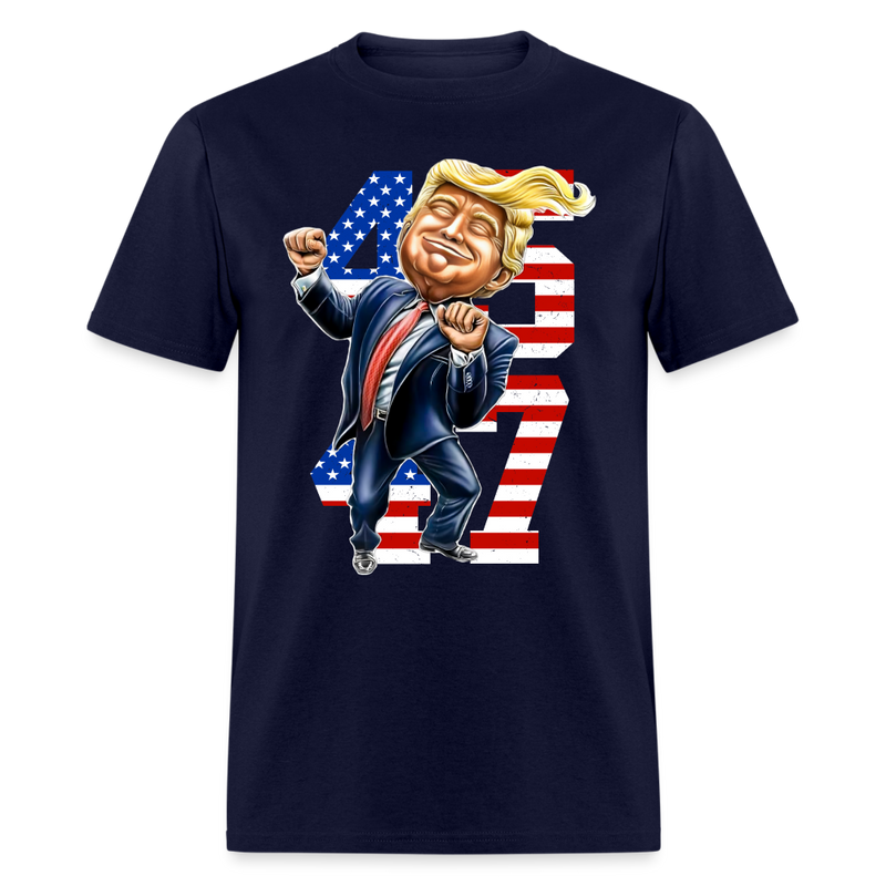 Trump Dance 45 47 American Flag T Shirt - navy