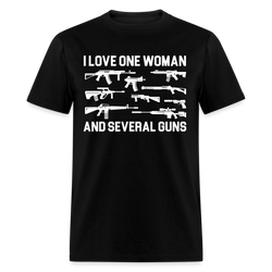 I Love One Woman And Several Guns T Shirt - black