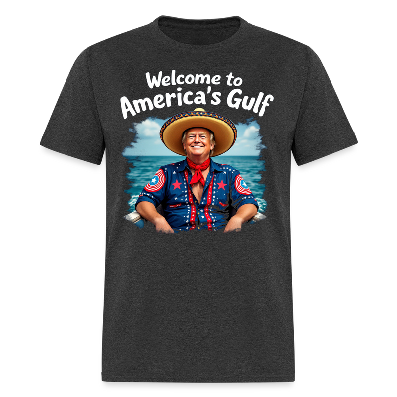 Welcome To America's Gulf T Shirt - heather black