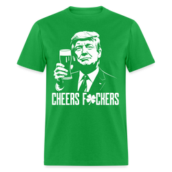 Cheers Donald Trump St Patricks Day T Shirt - bright green