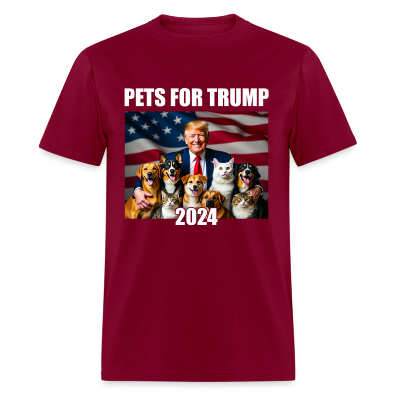 Pets For Trump T Shirt - burgundy