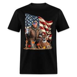 Retro Trump Hunting Deer T Shirt - black