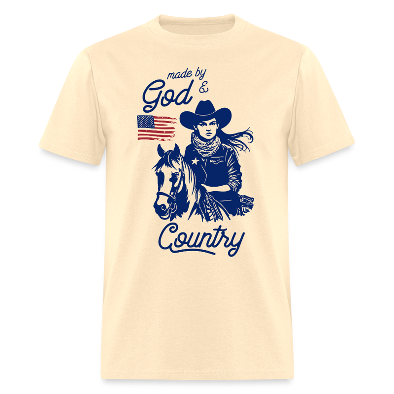 Made By God And Country T Shirt - natural