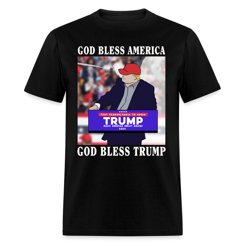 God Bless America God Bless Trump - black