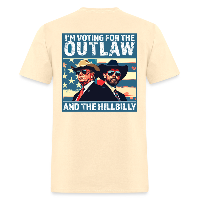 I'm Voting For The Outlaw And Hillbilly Trump White T Shirt - natural