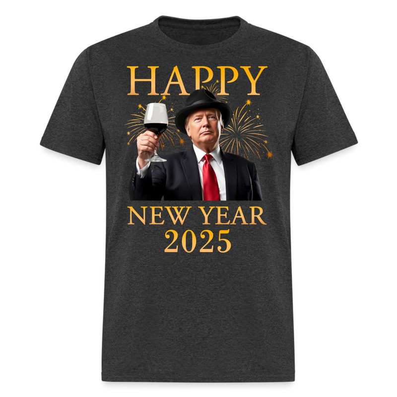 Happy New Year 2025 Trump T Shirt - heather black